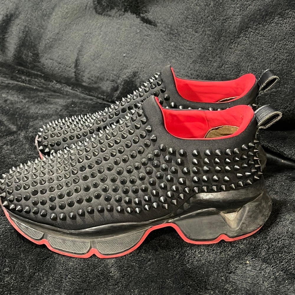 COPY - LOUIS VUITTON SIZE 8 SPIKED SNEAKER GREAT CONDITION SLIGHTLY USED HEAVY …